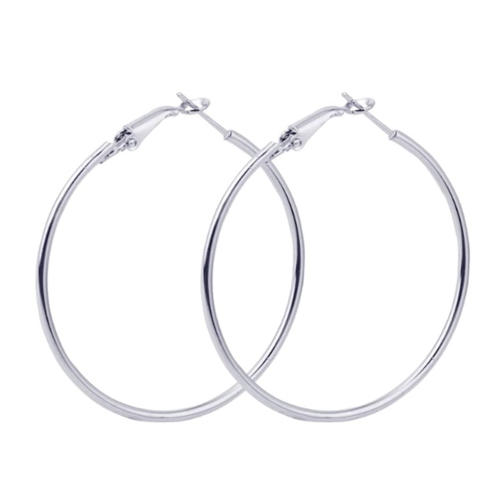 NEW๐๐BIG๐SILVERY HOOPS๐๐SIMPLE MODERN AWESOME - Picture 6 of 8
